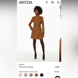 Aritzia Babaton The Connor Coat XS Rich Camel